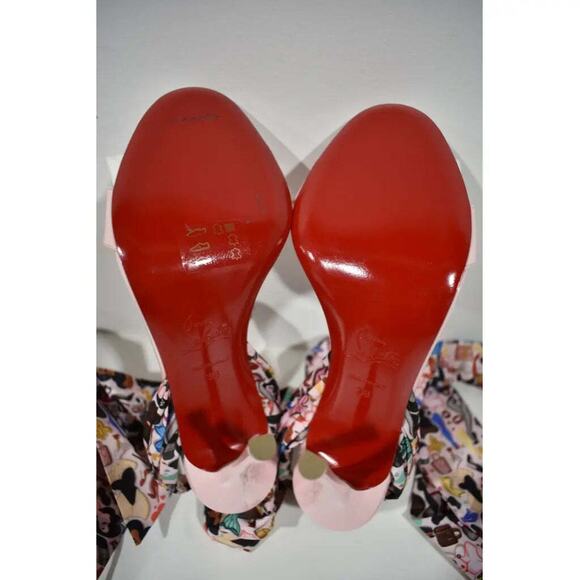 Christian Louboutin Fetish Du Desert 100 Pink Lace Up Tie Sandal Heel Pump 38 - Picture 11 of 11